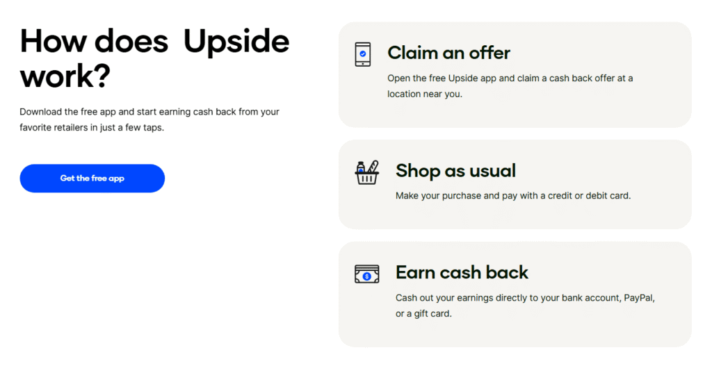 Upside website interface screen shot image— Is Upside app legit review How Does Upside Work