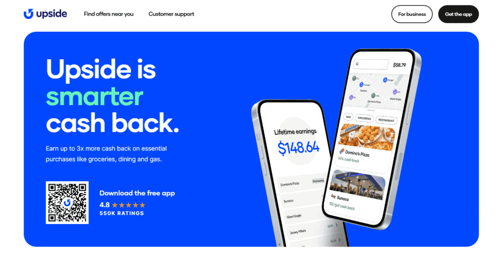 Upside website interface screen shot image— Is Upside app legit review