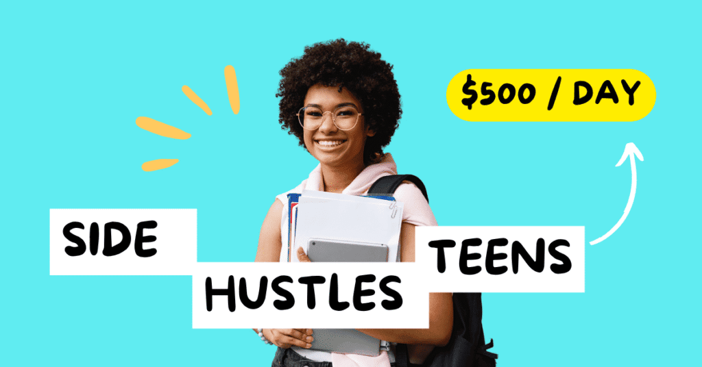 Side hustles for teens canva image