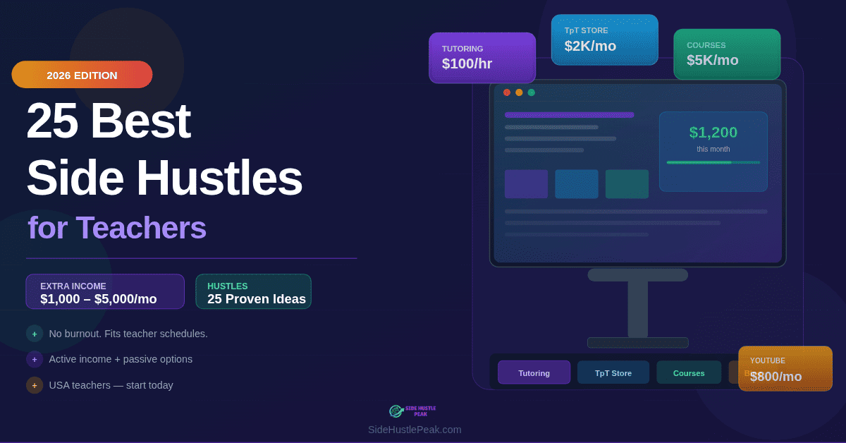 side hustle for teachers image