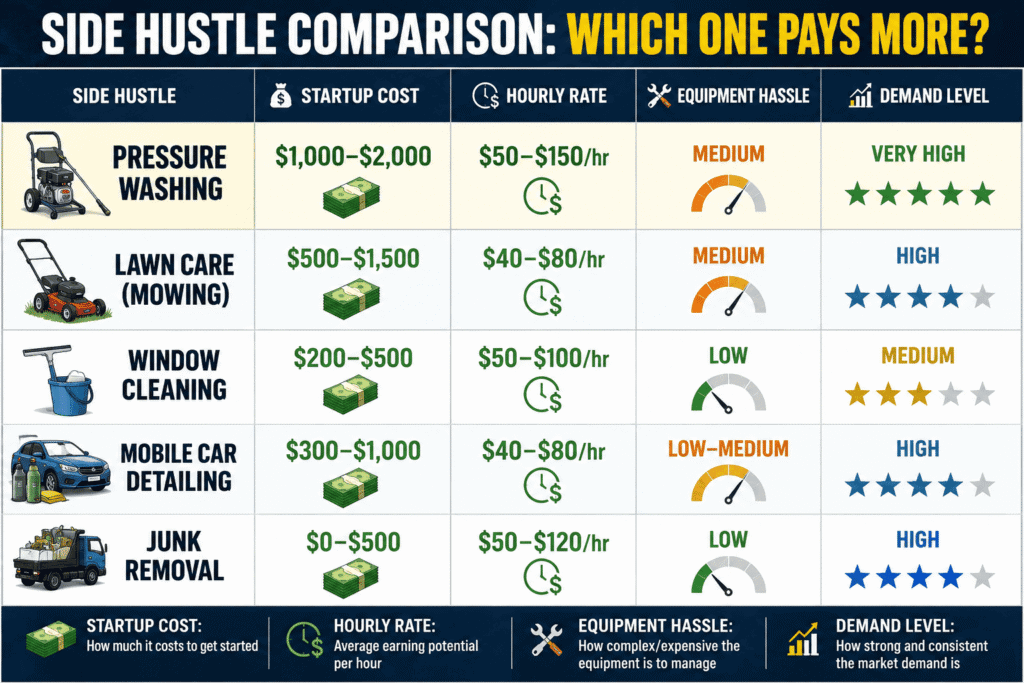 Pressure Washing Side Hustles vs. Other Physical Side Hustles image