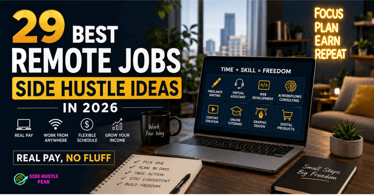 remote jobs side hustle image