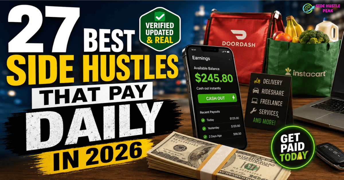 Best side hustles that pay daily image